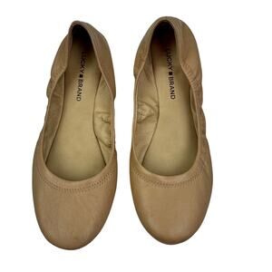 Lucky Brand Emmie Soft Genuine Leather Scrunch Ballet Flats Women's Size 9.5